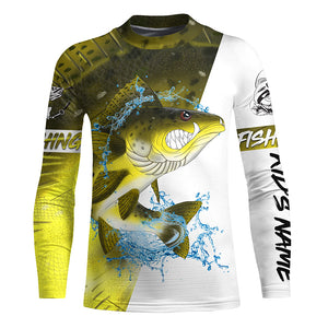 Angry Walleye fishing Custom sun protection Long sleeve Fishing Shirts, Personalized Fishing jerseys NQS5515