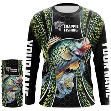 Load image into Gallery viewer, Crappie freshwater fishing black green scales Custom Name sun protection fishing jersey NQS3507