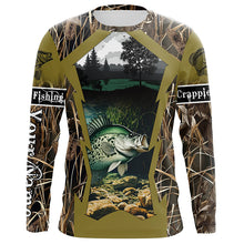 Load image into Gallery viewer, Crappie Fishing Camo Customize Name UV protection Long sleeve Fishing Shirts Personalized Gifts NQS503