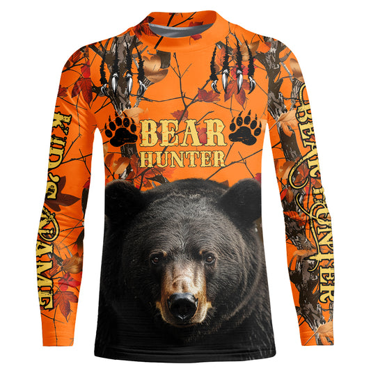 Black Bear Hunting Customize Name 3D All Over Printed Shirts Personalized Hunting gifts NQS637