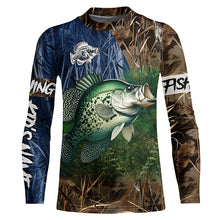 Load image into Gallery viewer, Crappie Fishing camo fishing team shirts, custom Performance Long Sleeve fishing shirts - NQS1260