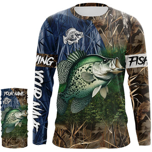 Crappie Fishing camo fishing team shirts, custom Performance Long Sleeve fishing shirts - NQS1260