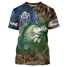 Load image into Gallery viewer, Crappie Fishing camo fishing team shirts, custom Performance Long Sleeve fishing shirts - NQS1260