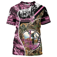 Load image into Gallery viewer, Deer Hunting Pink Camo Custom Name 3D All over print shirts, personalized hunting apparel NQS2896