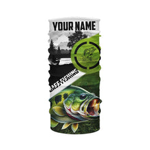 Load image into Gallery viewer, Largemouth Bass fishing green black Customize Name bass fish skull UV protection fishing shirts NQS1270