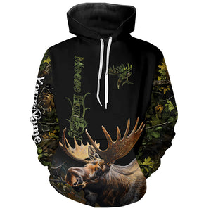 Moose Hunting Green Camo 3D All Over print shirts personalized hunting apparel NQS534