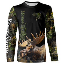 Load image into Gallery viewer, Moose Hunting Green Camo 3D All Over print shirts personalized hunting apparel NQS534