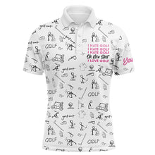 Load image into Gallery viewer, Funny Men golf polo shirts custom I hate golf nice shot I love golf icons pattern golf shirt for mens NQS6080