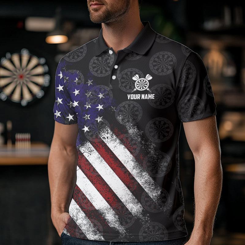 Retro American Flag Eagle Darts shirts for Men Custom Patriotic Darts Team Jersey Darts gifts NQS9634