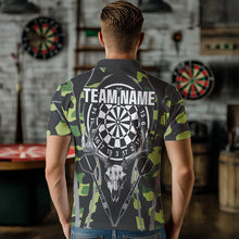 Load image into Gallery viewer, Deer Skull Darts Board Green Camo Darts Polo, Quarter zip Shirts For Men Custom Team Darts Jersey NQS9636