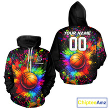 Load image into Gallery viewer, Colorful watercolor Basketball Shirts Custom Basketball jerseys for team, Basketball league shirts NQS11398