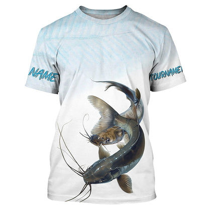 Blue catfish tournament fishing customize name all over print shirts personalized gift NQS196