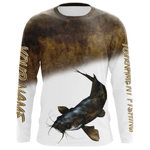 Load image into Gallery viewer, Flathead Catfish fishing scales customize name tournament fishing shirts personalized fishing gifts NQS209