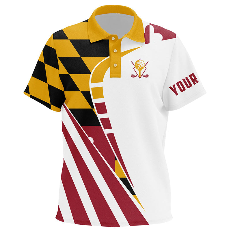 Personalized golf polos shirts for Kid, Maryland flag custom patriot Kid golf wears NQS7583