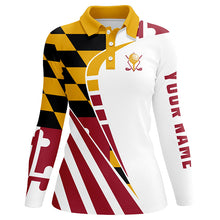 Load image into Gallery viewer, Personalized golf polos shirts for ladies Maryland flag custom patriot golf wears NQS7583
