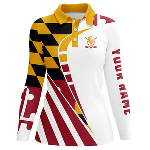Personalized golf polos shirts for ladies Maryland flag custom patriot golf wears NQS7583