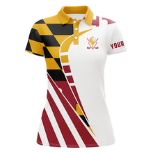 Load image into Gallery viewer, Personalized golf polos shirts for ladies Maryland flag custom patriot golf wears NQS7583