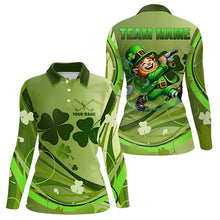Load image into Gallery viewer, Green shamrock Lucky Golf Polo Shirts For Women Custom St Patrick Day Team Golf Shirts NQS9470