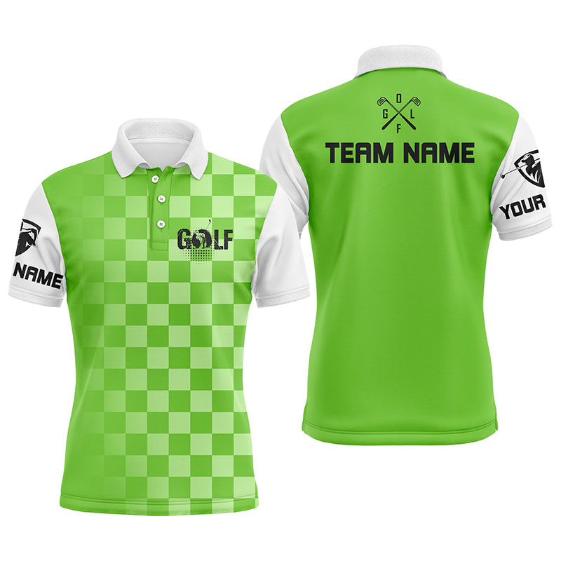 Mens golf polos shirts custom name funny golf shirts for men, golfing gifts | Green NQS4859