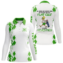 Load image into Gallery viewer, Funny green Womens golf polo shirt custom all women are created equal but the best can still play golf NQS5421