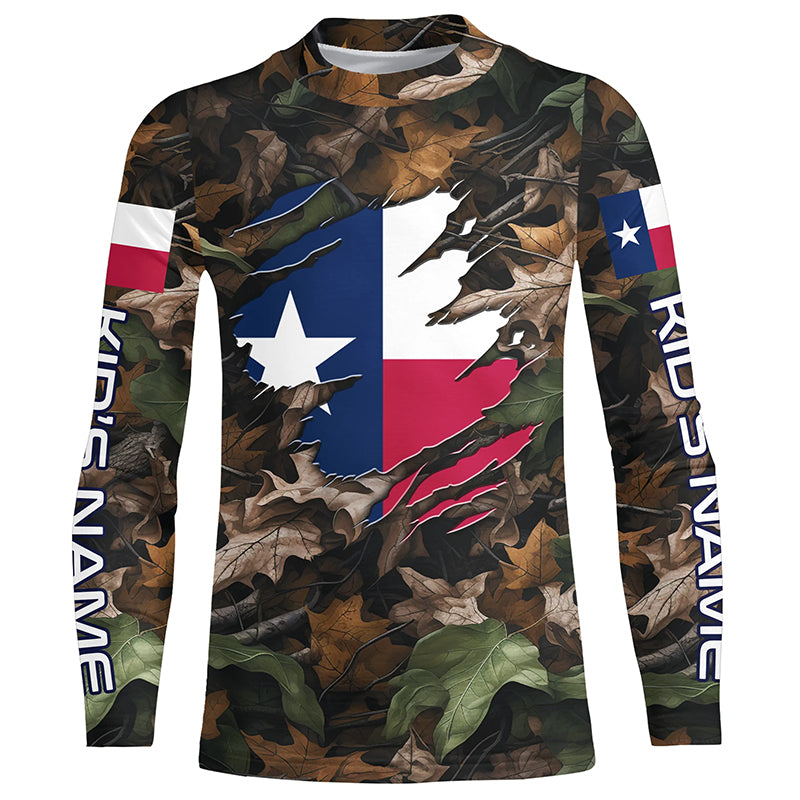 Texas Hunting Camo Customize Name 3D All Over Printed Shirts Personalized gift For Men, women, Kid NQS6814