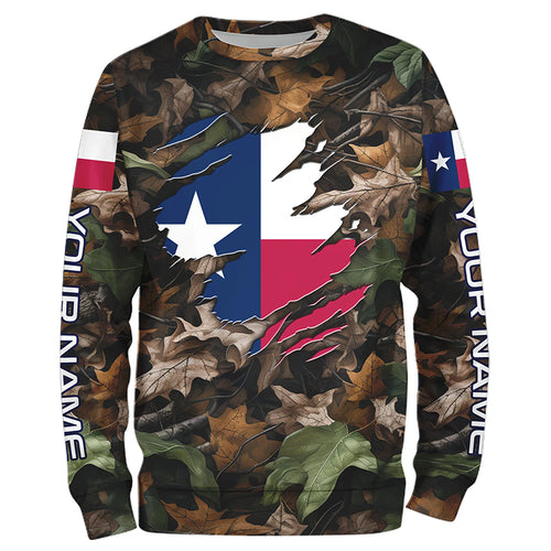 Texas Hunting Camo Customize Name 3D All Over Printed Shirts Personalized gift For Men, women, Kid NQS6814