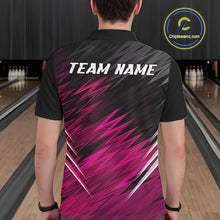 Load image into Gallery viewer, Pink and Black Bowling Shirts For Men Custom Name and Team name  Bowling Jerseys Bowlers Outfit NQS11001