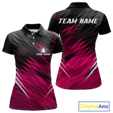 Load image into Gallery viewer, Pink and Black Bowling Shirts For Women Custom Name and Team name  Bowling Jerseys Bowlers Outfit NQS11001
