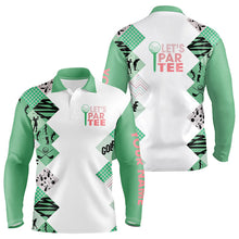 Load image into Gallery viewer, Green and White Mens Golf Polo Shirts custom Let&#39;s par tee golf tops for men golfing gifts NQS9137