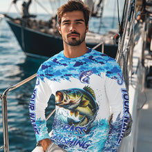 Load image into Gallery viewer, Bass fishing Blue ocean camo Custom UV protection fishing long sleeve shirt, Bass Fishing jerseys NQS9341
