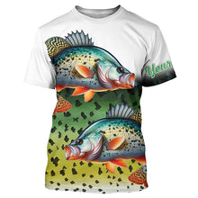 Load image into Gallery viewer, Crappie Fishing Green scales Customize Name 3D All Over Printed Shirts, Personalized Fishing Gift NQS267