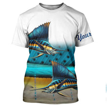 Load image into Gallery viewer, Sailfish Fishing scales Customize Name UV protection fishing Shirts, personalized fishing jerseys NQS269