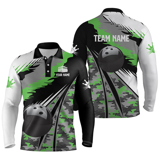 black personalized bowling shirt for bowling – custom name design side view