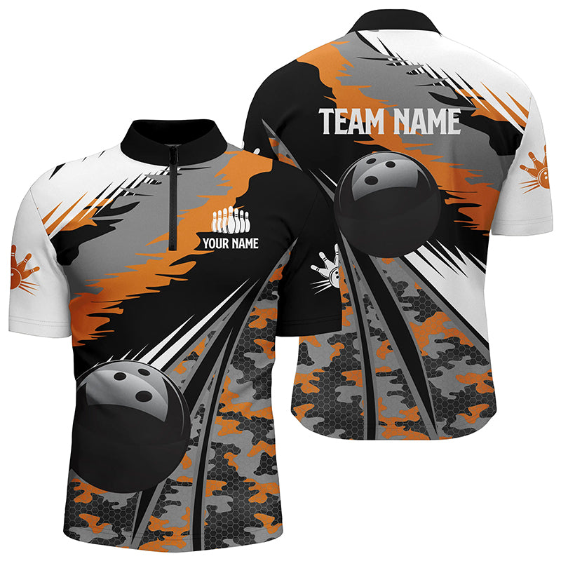Custom bowling shirt for men – personalized team jersey front view