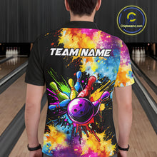 Load image into Gallery viewer, Colorful bowling jerseys Mens Bowling Polo, 1/4 Zip Shirt Custom Bowling Team shirts for bowlers NQS10241