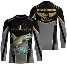 Load image into Gallery viewer, Personalized Black Brook trout Fishing jerseys, Team trout Fishing Long Sleeve tournament shirts NQS6320