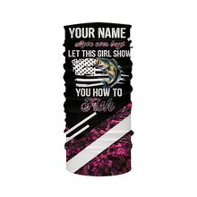 Load image into Gallery viewer, Move over boys let this girl show you how to fish Bass fishing pink camo custom name fishing shirts NQS4294