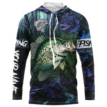 Load image into Gallery viewer, Crappie Fishing blue camo fishing team crappie Custom name Long Sleeve UV protection fishing shirts NQSD93