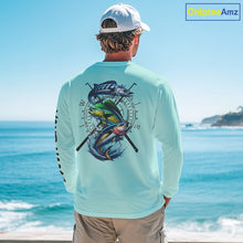 Load image into Gallery viewer, Personalized offshore Fishing jerseys, Mahi mahi, Wahoo, Tuna tournament fishing shirts | Light Green NQS11219
