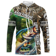 Load image into Gallery viewer, Personalized Bass Fishing Shirts, Love Fishing Camo 3D All Over Printed Shirts NQS210