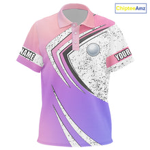 Load image into Gallery viewer, Kid golf polo shirts purple gradient pattern custom team golf shirts, golf tops for Kid NQS10089