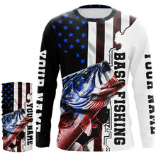 Load image into Gallery viewer, Personalized Largemouth Bass Fishing jerseys American flag Bass Long Sleeve Fishing tournament shirts NQS3723