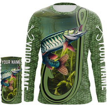 Load image into Gallery viewer, Musky ( Muskie) fishing scale UV protection Customize name long sleeves personalized gift for fisherman NQS821