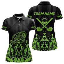 Load image into Gallery viewer, Black and Green Camo Golf polo shirts for Women custom team golf outfit ladies, personalized golf gift NQS9664