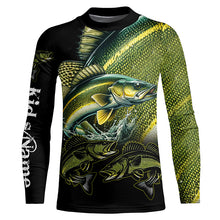 Load image into Gallery viewer, Walleye Fishing Customize Name UV protection  long sleeves fishing shirts, gifts for fishing lovers NQS1788