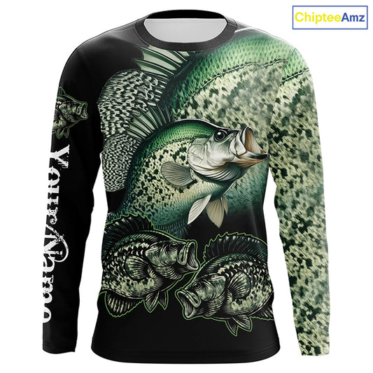Crappie Fishing Customize Name UV protection long sleeves fishing shirts, gifts for fishing lovers NQS1789