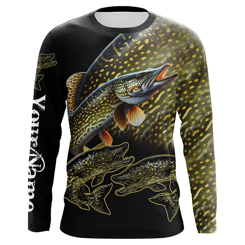 Northern Pike Fishing Custom Name UV protection long sleeves fishing shirts NQS1793