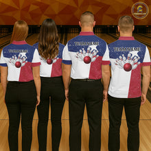 Load image into Gallery viewer, Grunge Texas Flag Bowling Polo, 1/4 Zip Shirts For Women Custom patriotic Texas Team Bowling Jerseys NQS11239