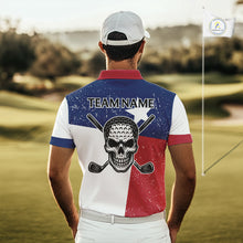Load image into Gallery viewer, Grunge Texas Flag Golf Polo Shirts For Men Custom patriotic Texas Team Golf outfit for men NQS11240