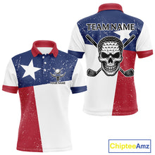 Load image into Gallery viewer, Grunge Texas Flag Golf Polo Shirts For Men Custom patriotic Texas Team Golf outfit for men NQS11240